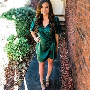 Green Satin Toe Dress